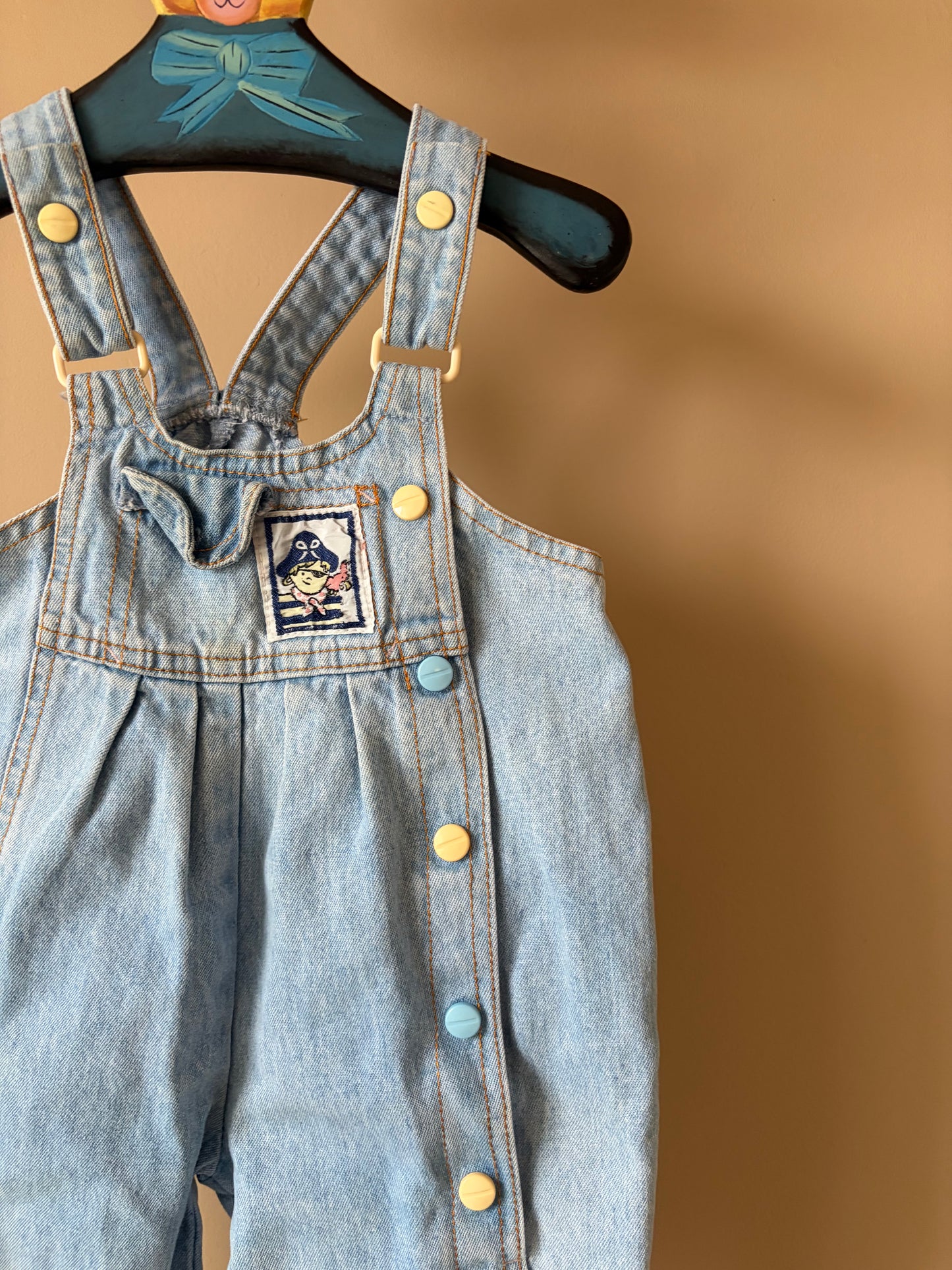 Vintage St Michael’s Light Wash Balloon Fit Denim Dungarees 6-12+ Months