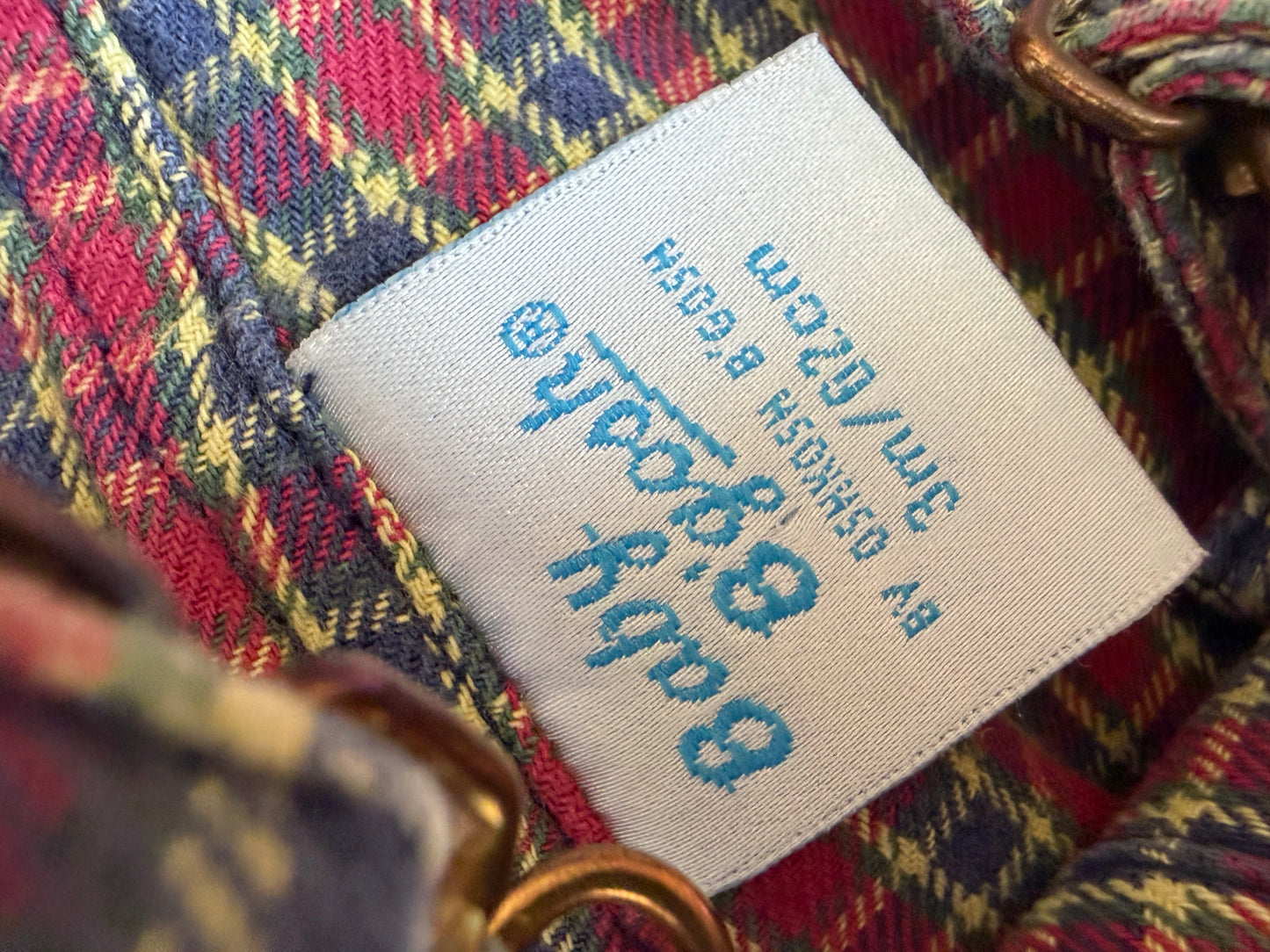 Vintage Tartan Oshkosh Dungarees 3-6 Months