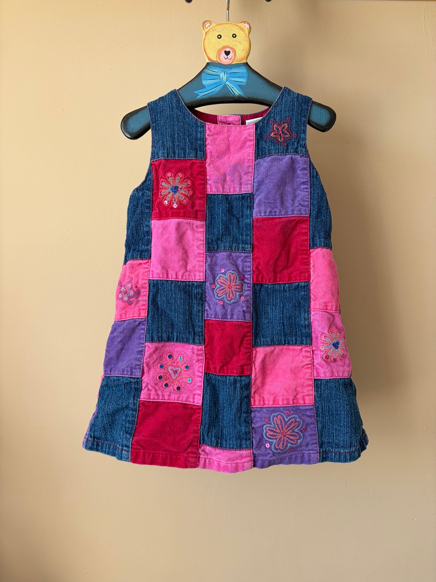 Vintage Patchwork Floral Dress 2-3 Years