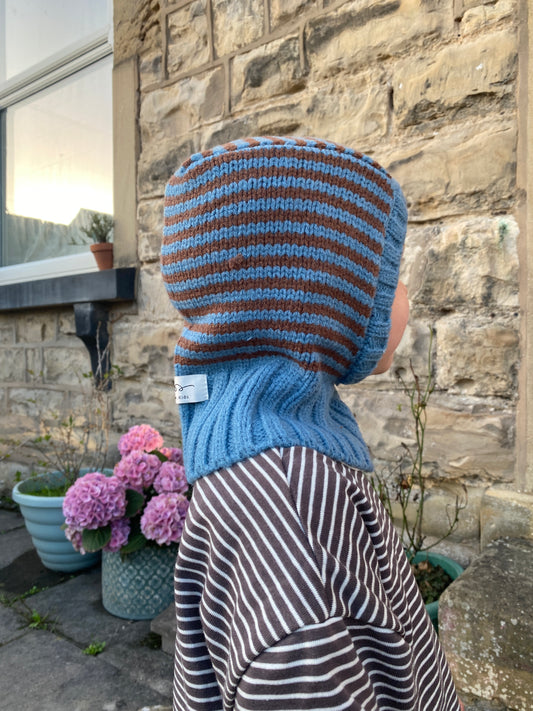 Koa Knitted Balaclava Blue & Brown