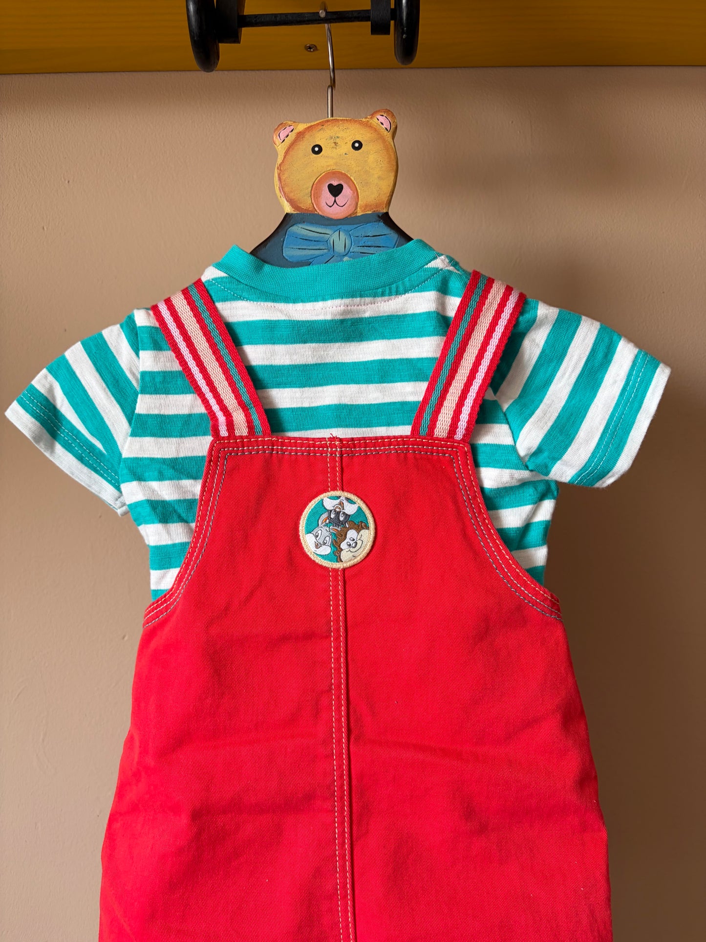 Y2K Looney Tunes Dungarees, Top and Socks 0-3 Months