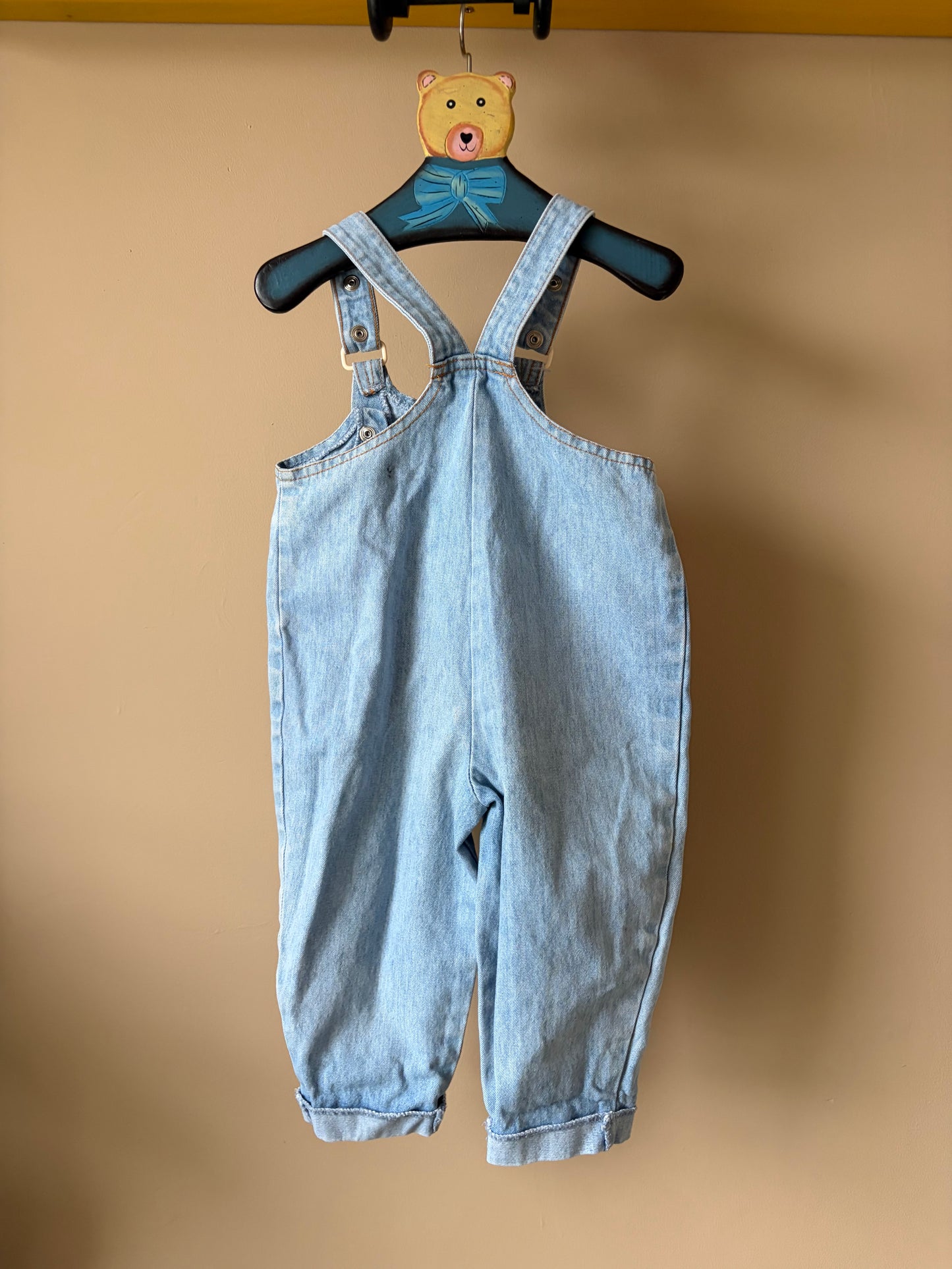 Vintage St Michael’s Light Wash Balloon Fit Denim Dungarees 6-12+ Months