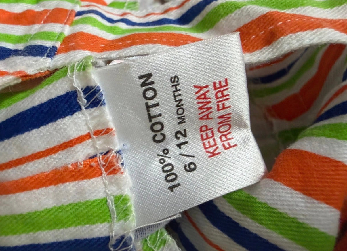 Vintage Striped Shortalls 6-12 Months