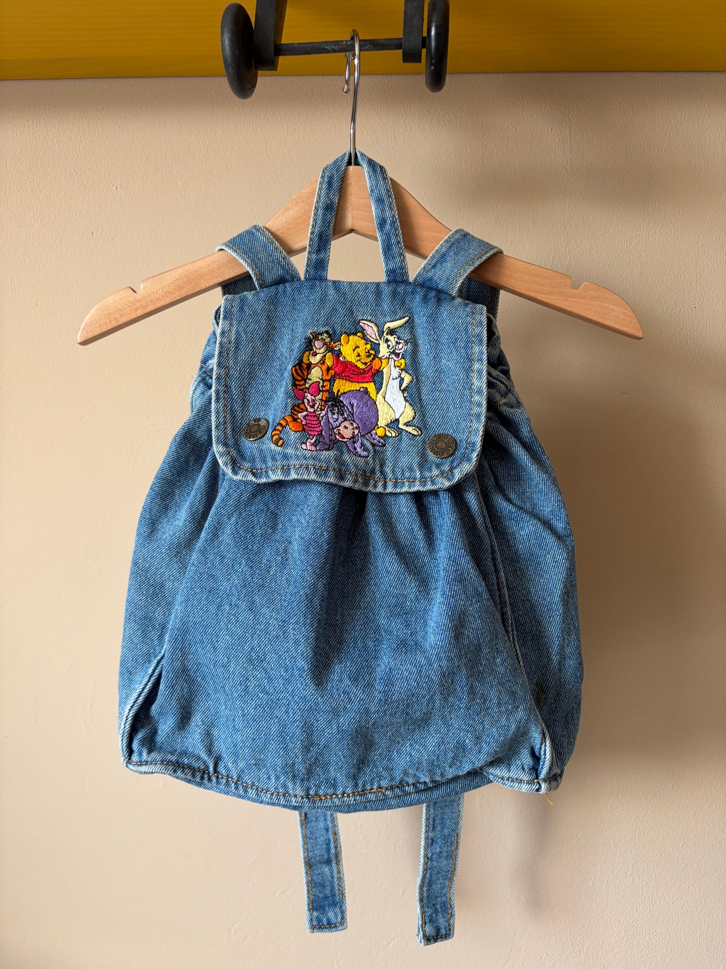 Vintage The Disney Store Winnie The Pooh & Friends Denim Backpack