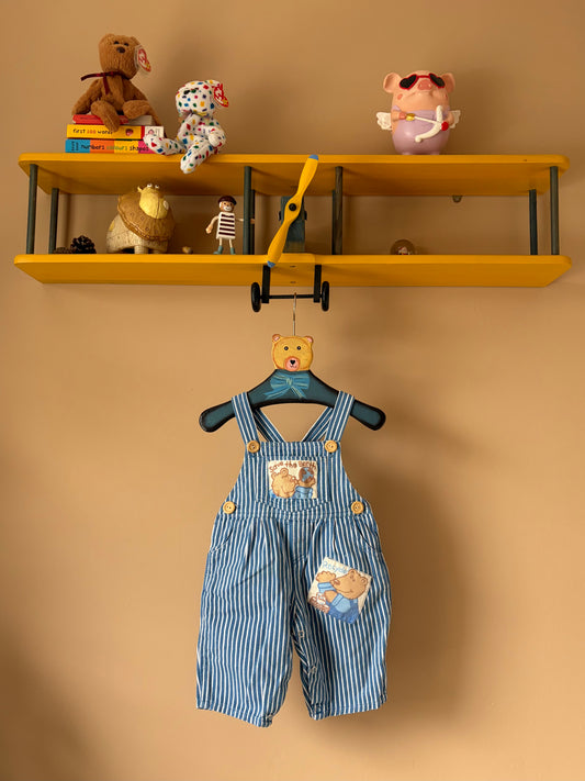 Vintage Striped Dungarees 0-6 Months