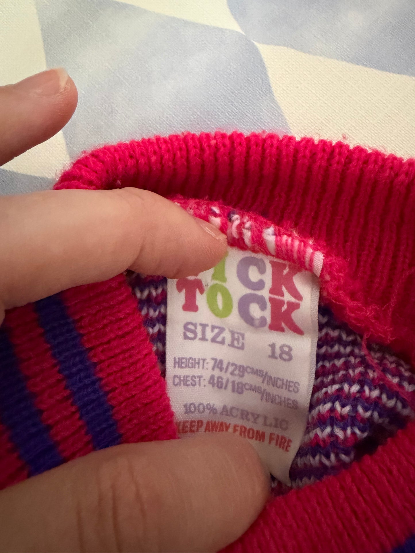 Vintage Knitted Rabbit Jumper 6-12 Months