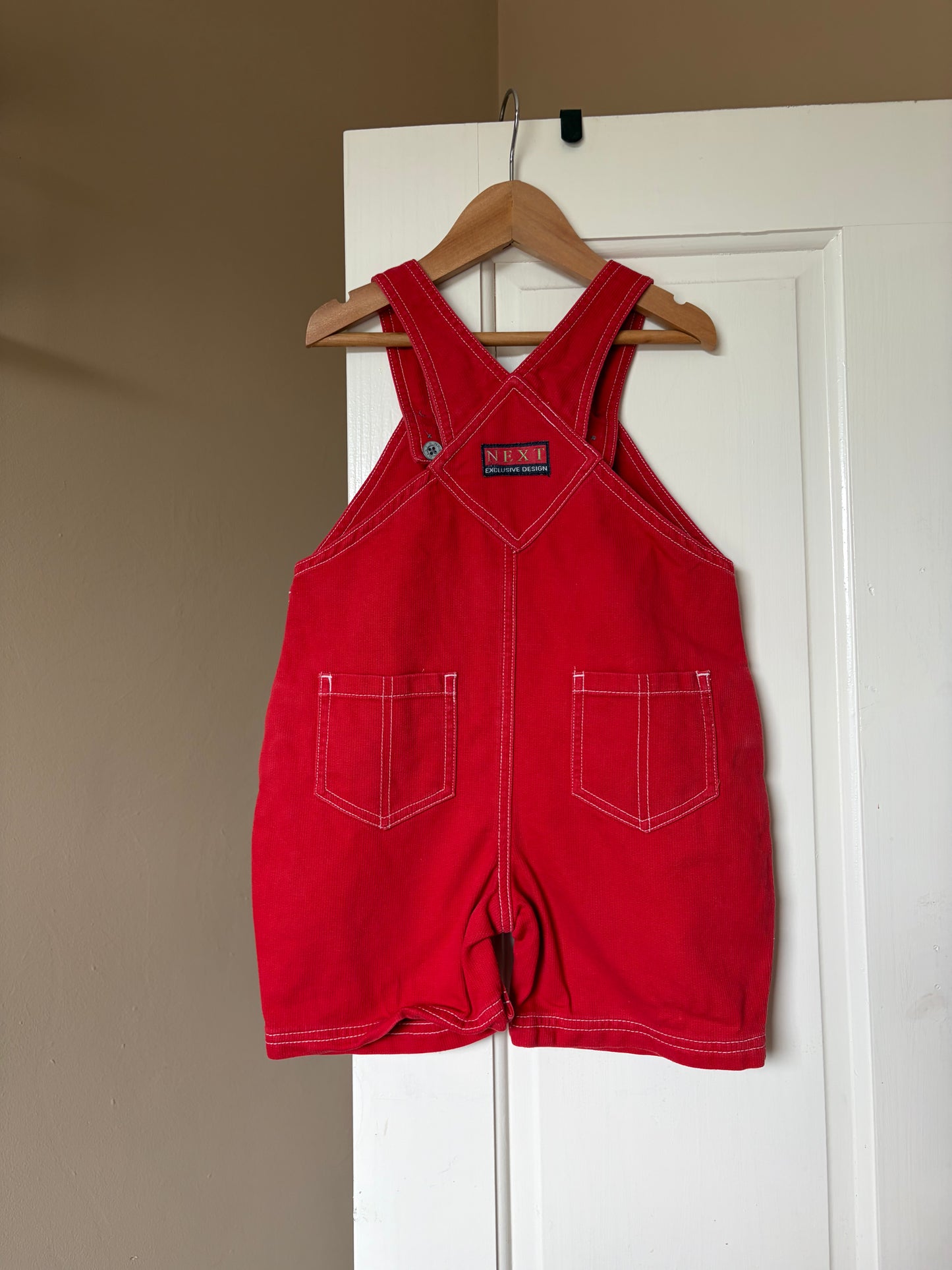 Vintage Wide Leg Red Shortalls 18-24 Months