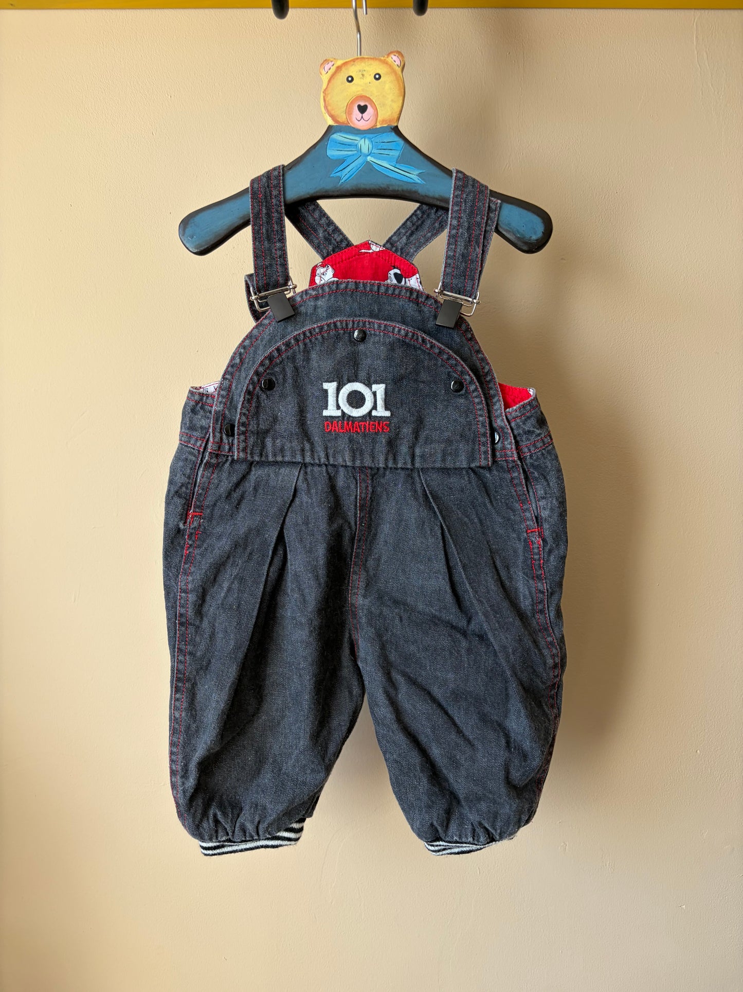 Rare Vintage Disney 101 Dalmatian Interactive Dungarees 3-6 Months