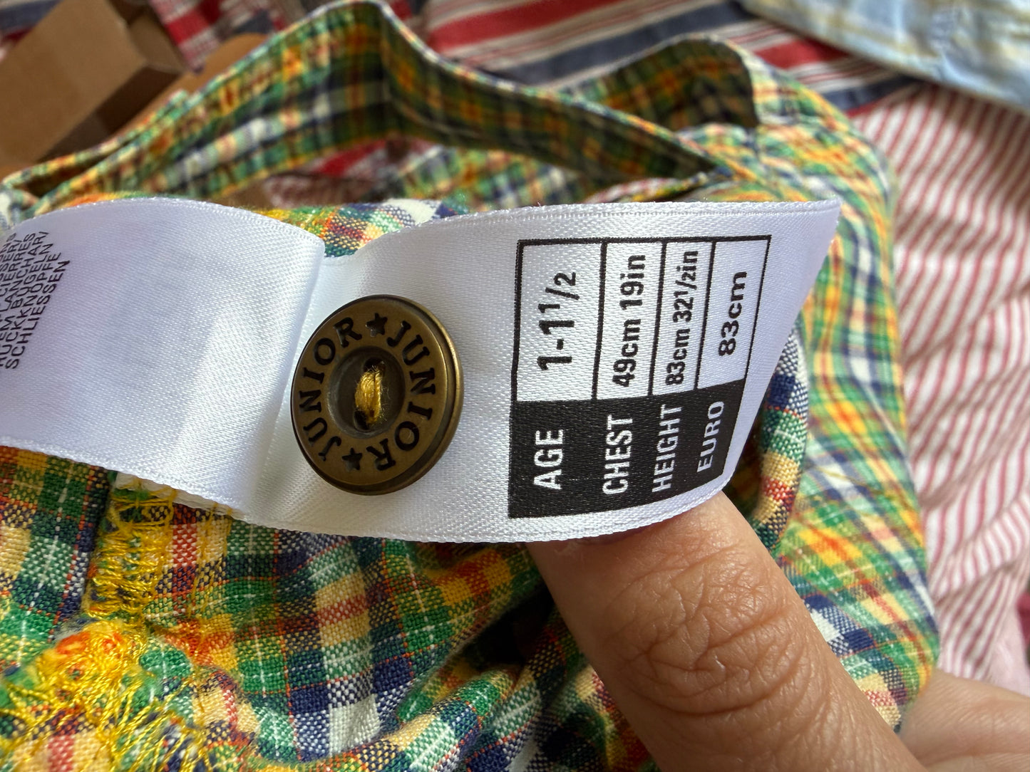 Vintage Plaid St Michael’s Shortalls 12-18 Months