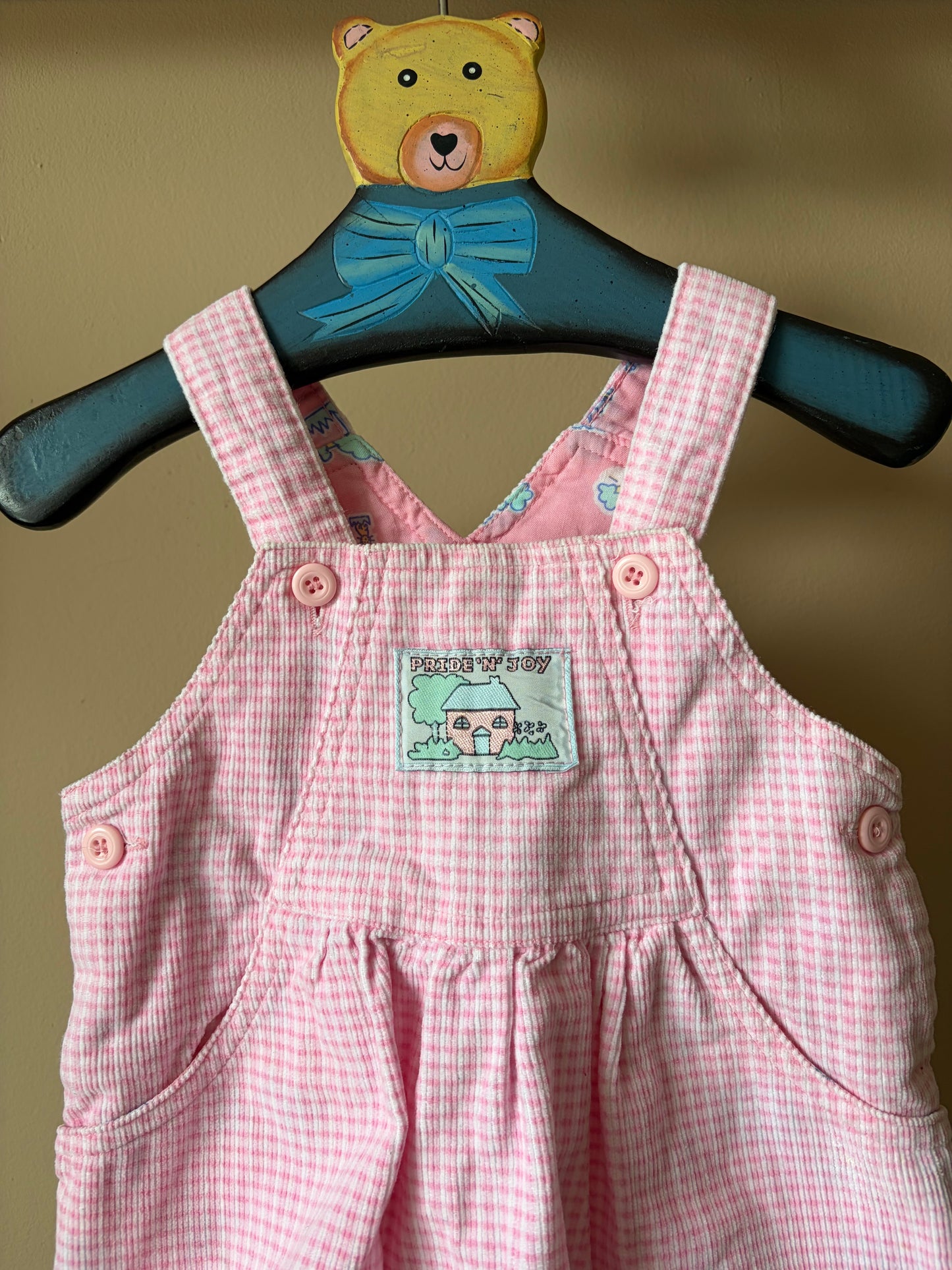 Vintage Adams Gingham Pinafore Dress 6-12 Months