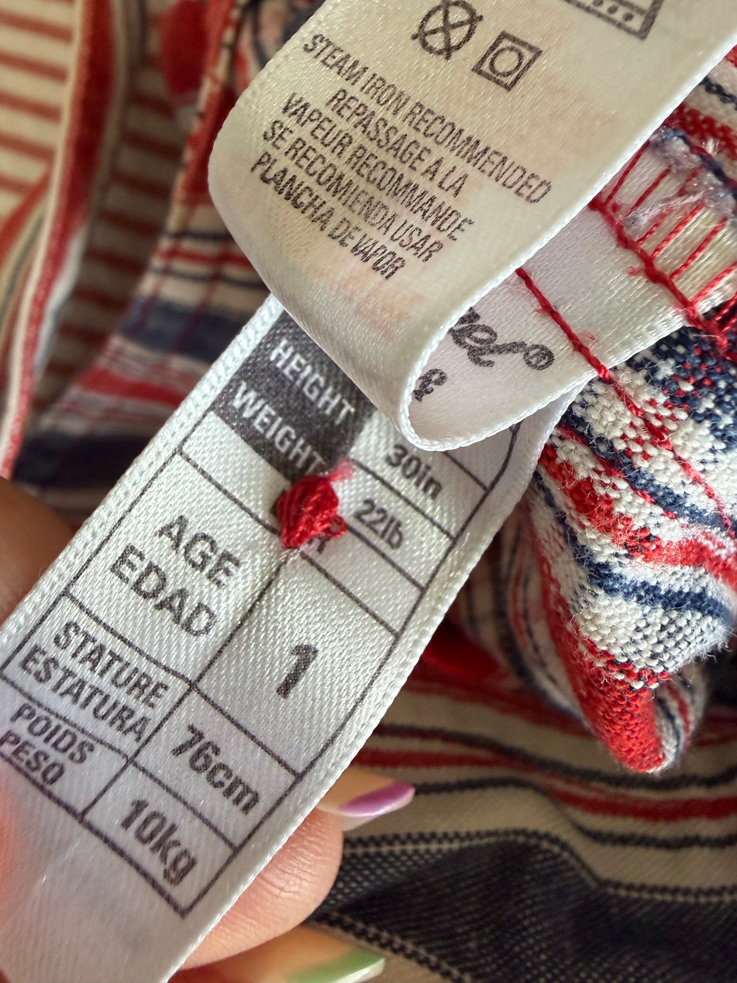 Vintage St Michael’s Bubble Fit Plaid and Striped Shortalls 12-18 Months