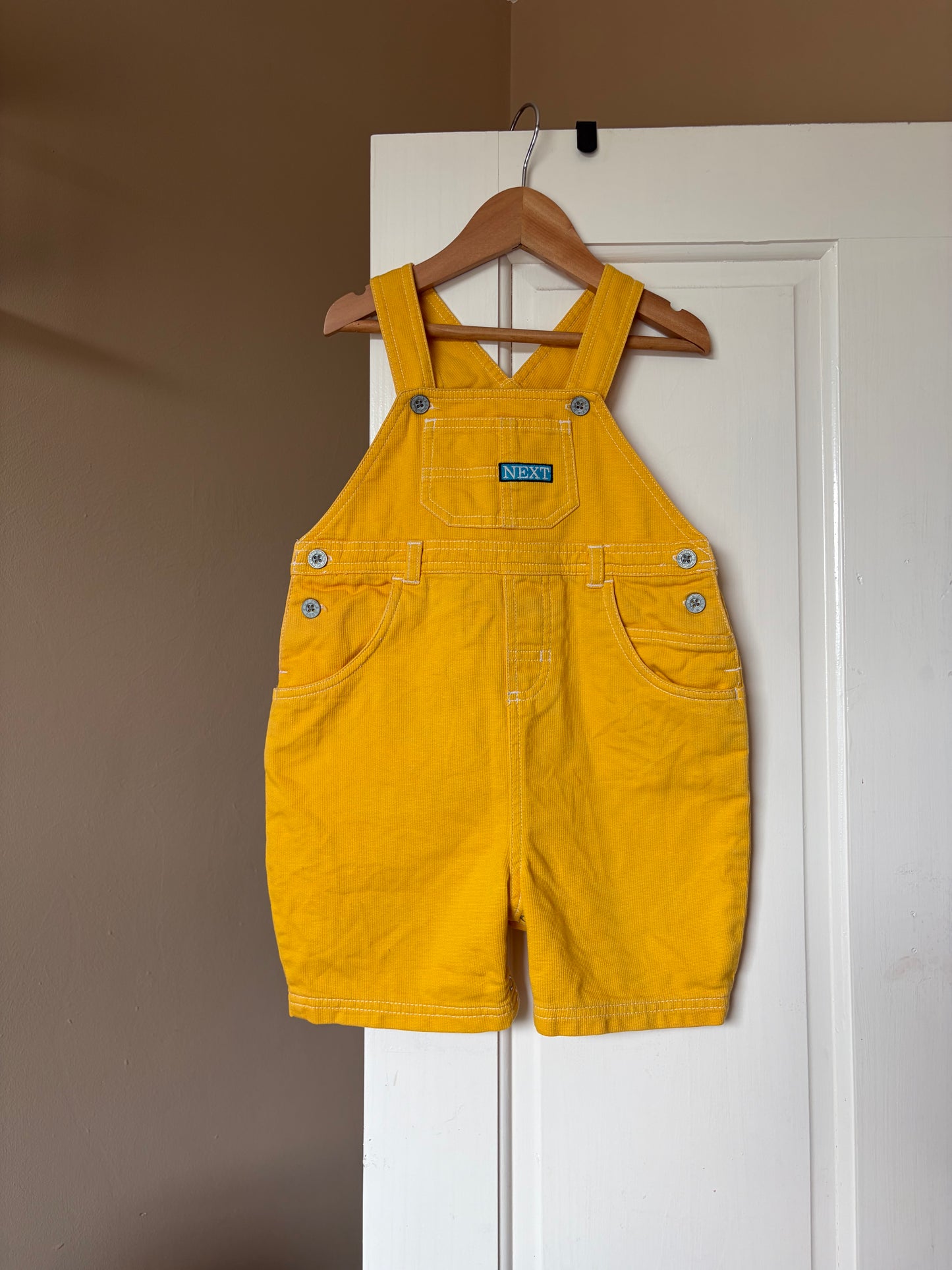 Vintage Yellow Wide Leg Shortalls 18-24 Months