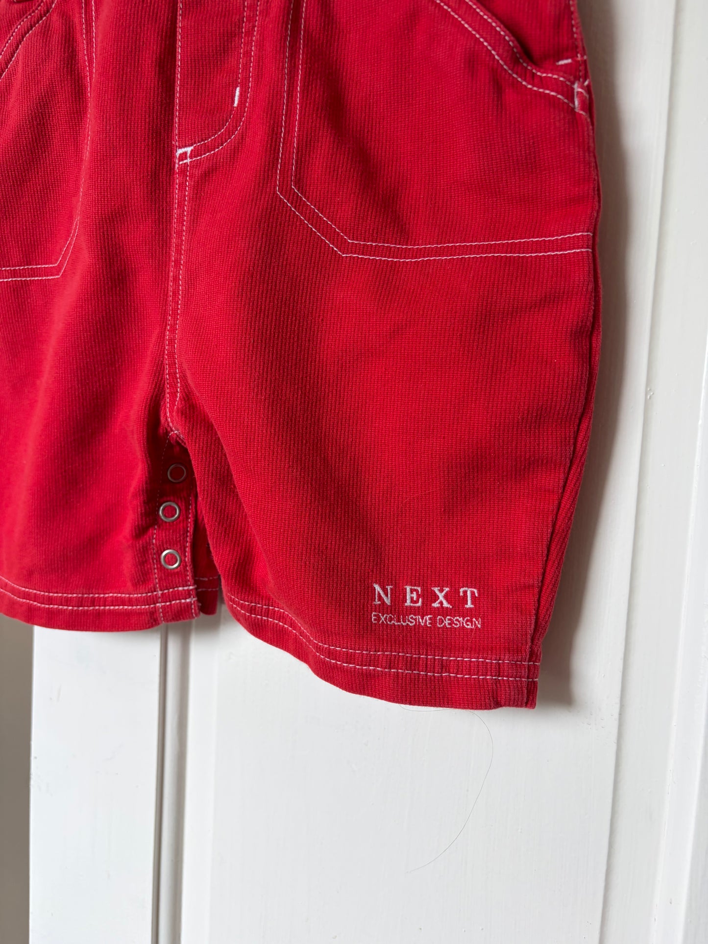 Vintage Wide Leg Red Shortalls 18-24 Months