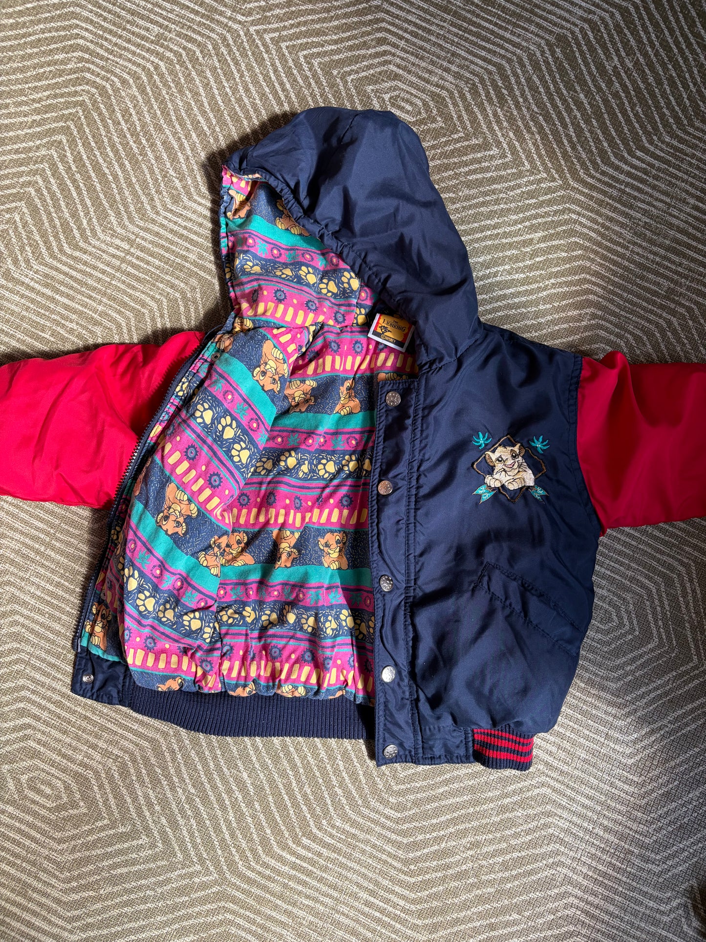 Vintage Rare The Lion King Bomber Jacket 3-4 Years Old