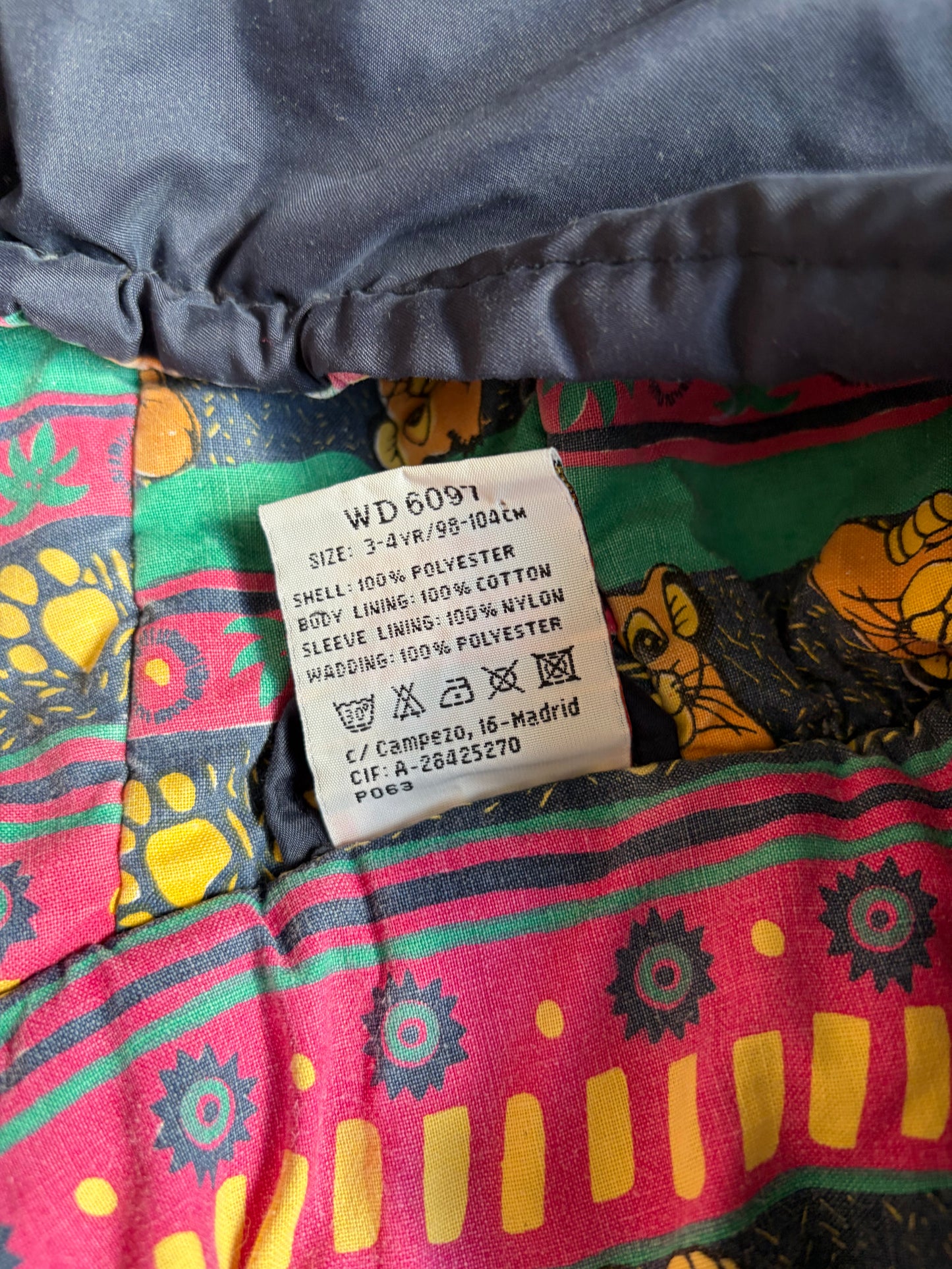 Vintage Rare The Lion King Bomber Jacket 3-4 Years Old