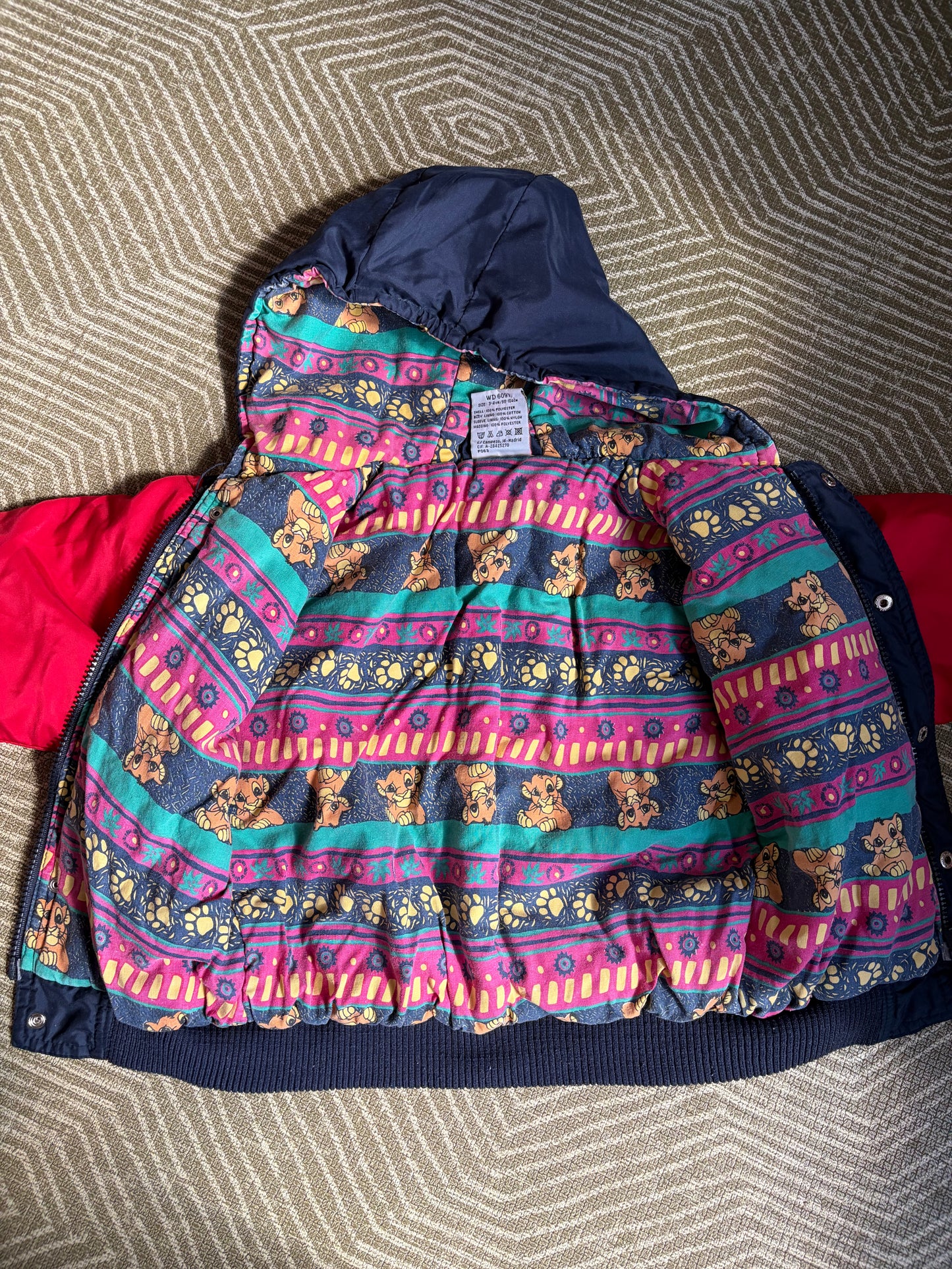 Vintage Rare The Lion King Bomber Jacket 3-4 Years Old