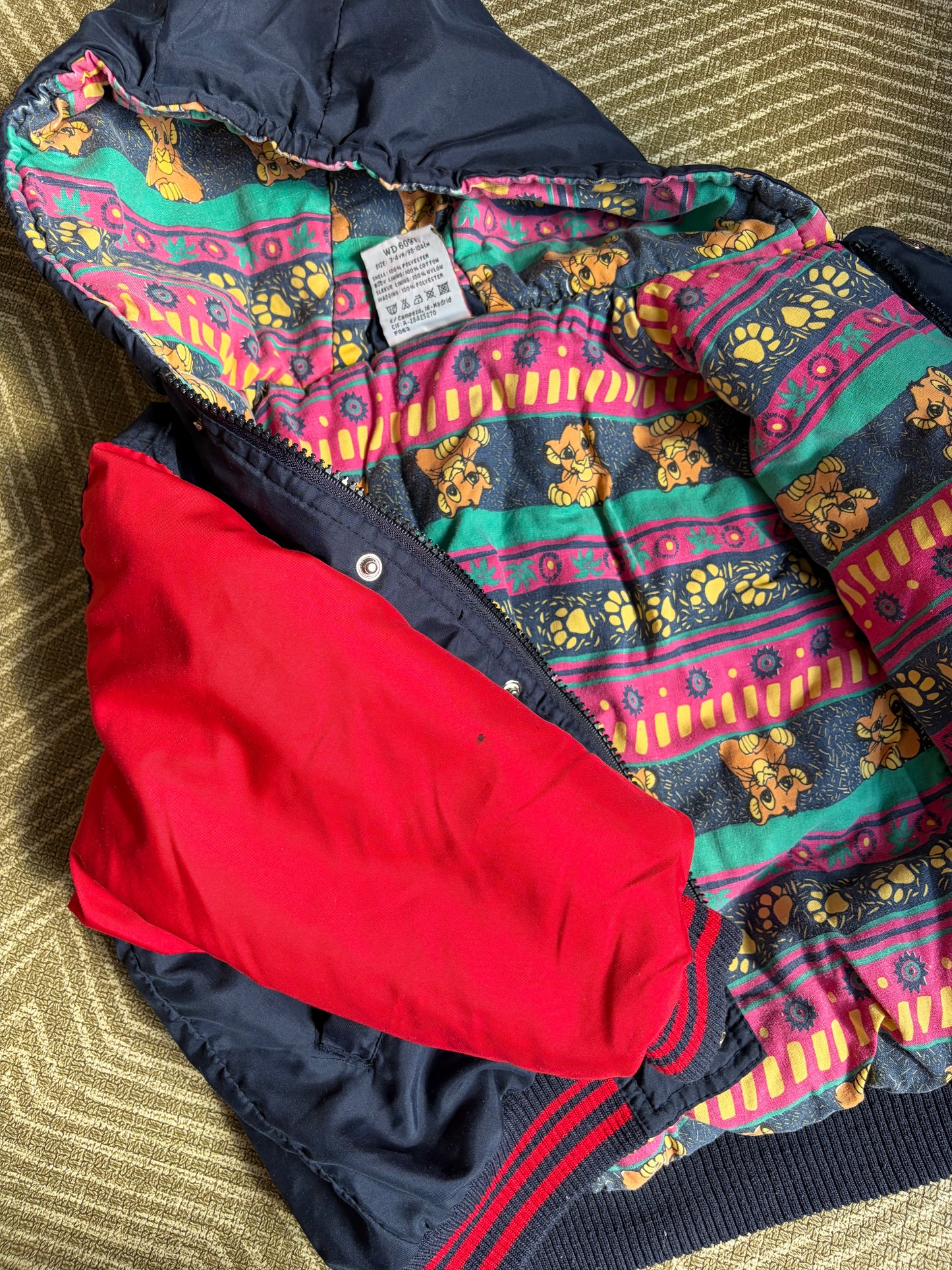 Vintage Rare The Lion King Bomber Jacket 3-4 Years Old